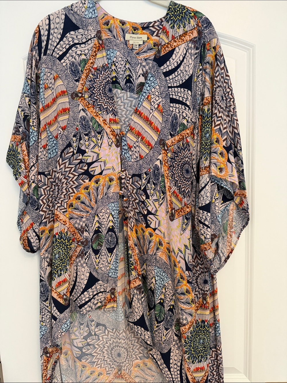 Flynn Skye Navy Multicolor Boho Print Tunic